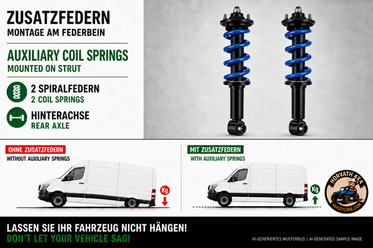 MAD Zusatzfedern System 7 – Montage am Federbein – Hinterachse – KI-generiertes Musterbild