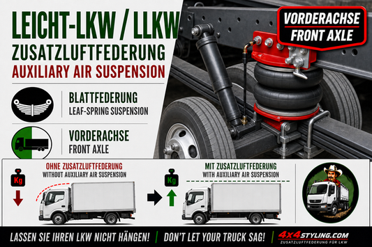 LLKW Zusatzluftfedern für Blattfedern – Vorderachse