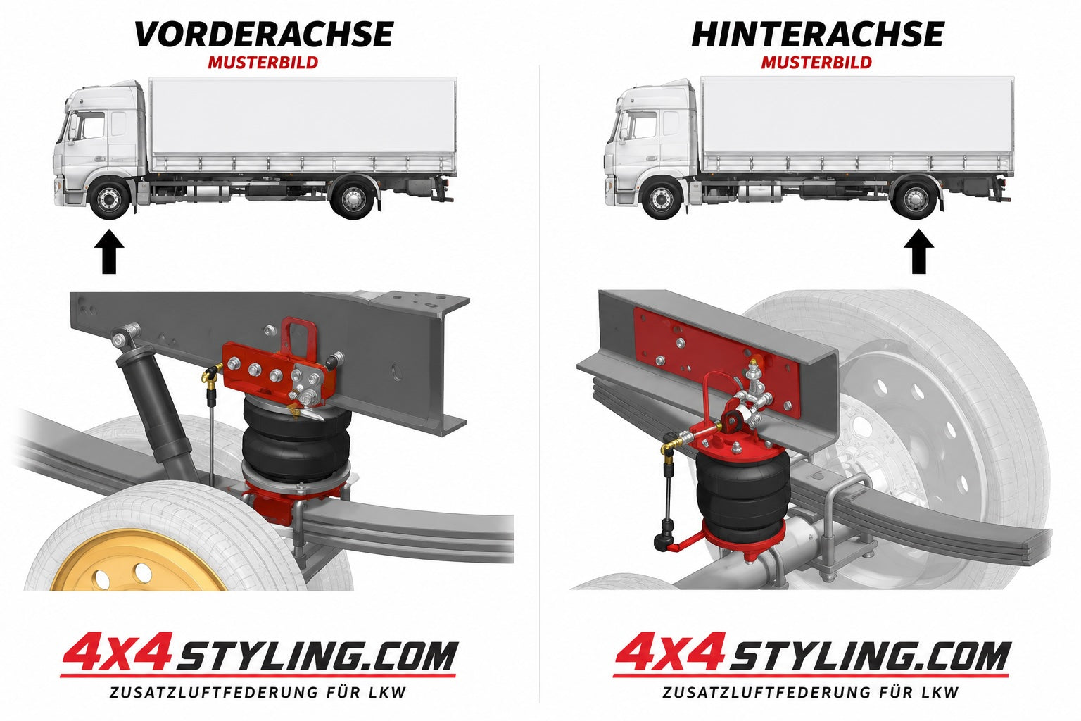 ESI Zusatzluftfedersystem für VOLKSWAGEN LT 35 – Hinterachse – Manuell – Ø6" / Torpress G279B – 583019