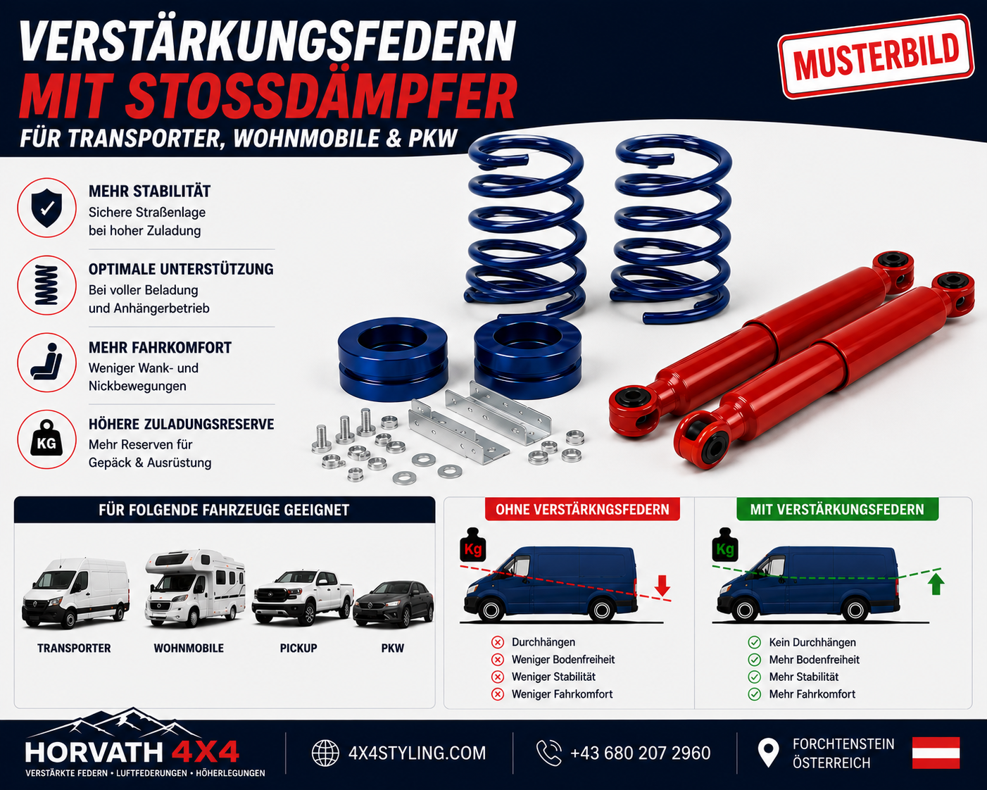 MAD SD-138200-1 Zusatzfedern Maximum Support HV-138200 mit Stoßdämpfern für Toyota Proace Max MFY, MFQ ab 2024-