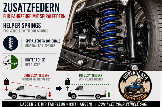 Zusatzfedern für Fahrzeuge mit Spiralfedern – Hinterachse