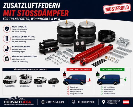 MAD SD-067104-CS1 Zusatzluftfederung NR-067104-CS1 mit Stoßdämpfern für Ford Transit 290, 310, 330, 350 (V363) ab 2013-