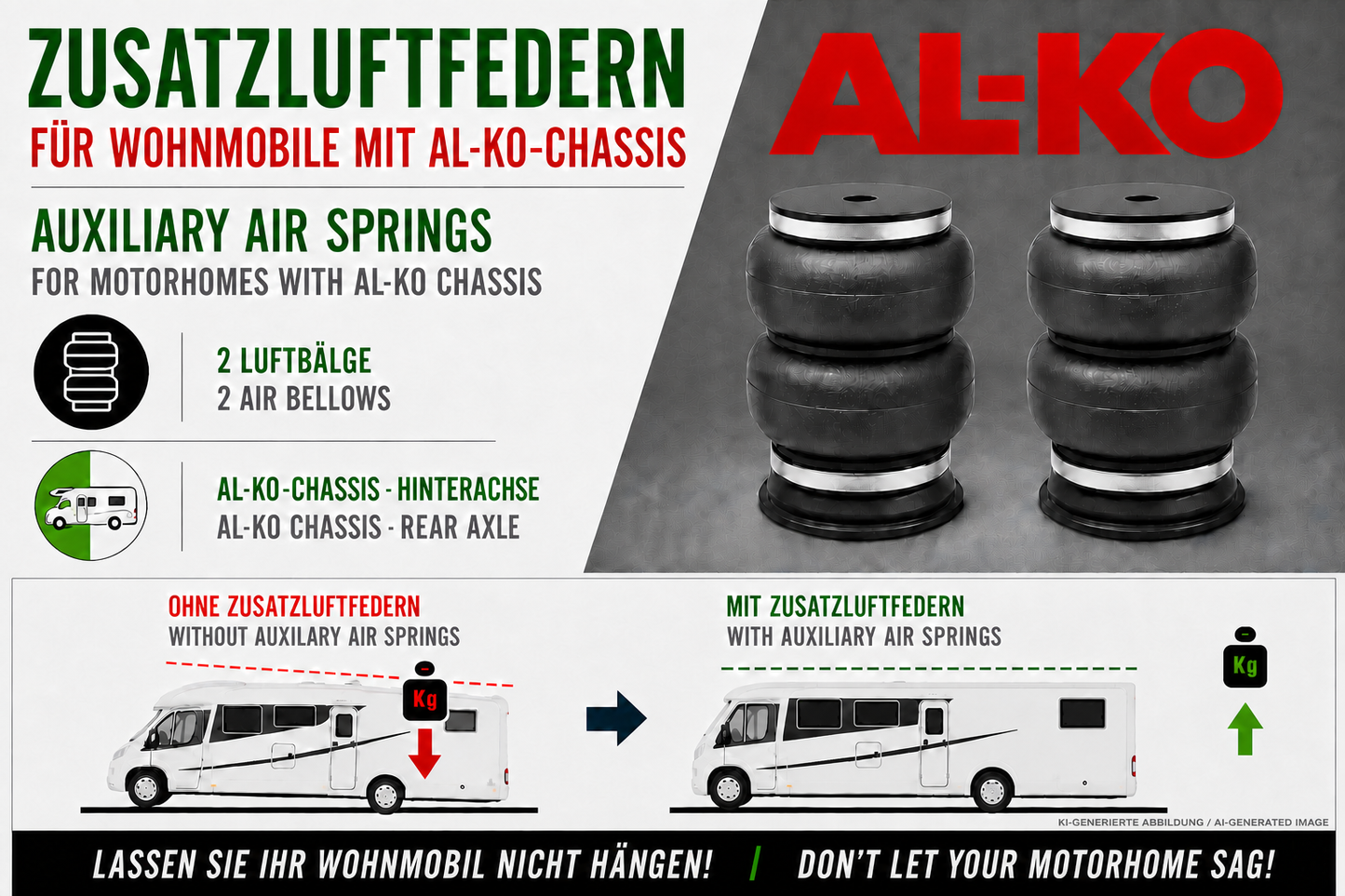 AL-KO Zusatzluftfedern Wohnmobil Hinterachse