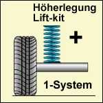 Reinforced lifting springs front, VW T5, My. 05.03-06.15 / VW T6, 07.15-10.19, (not for T6.1) Only in connection with reinforced rear coil-springs or 
semi-air-springs