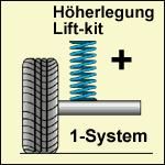 Höherlegungs-Niveaufedern Vorne +30mm, Hinten +25mm, Daihatsu Terios, Typ J2, Bj. 11.2005-